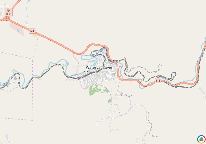 Map location of Waterval Boven